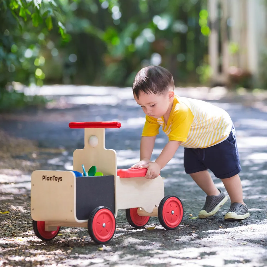 PlanToys Delivery Bike porteur vélo bois dès 18 mois