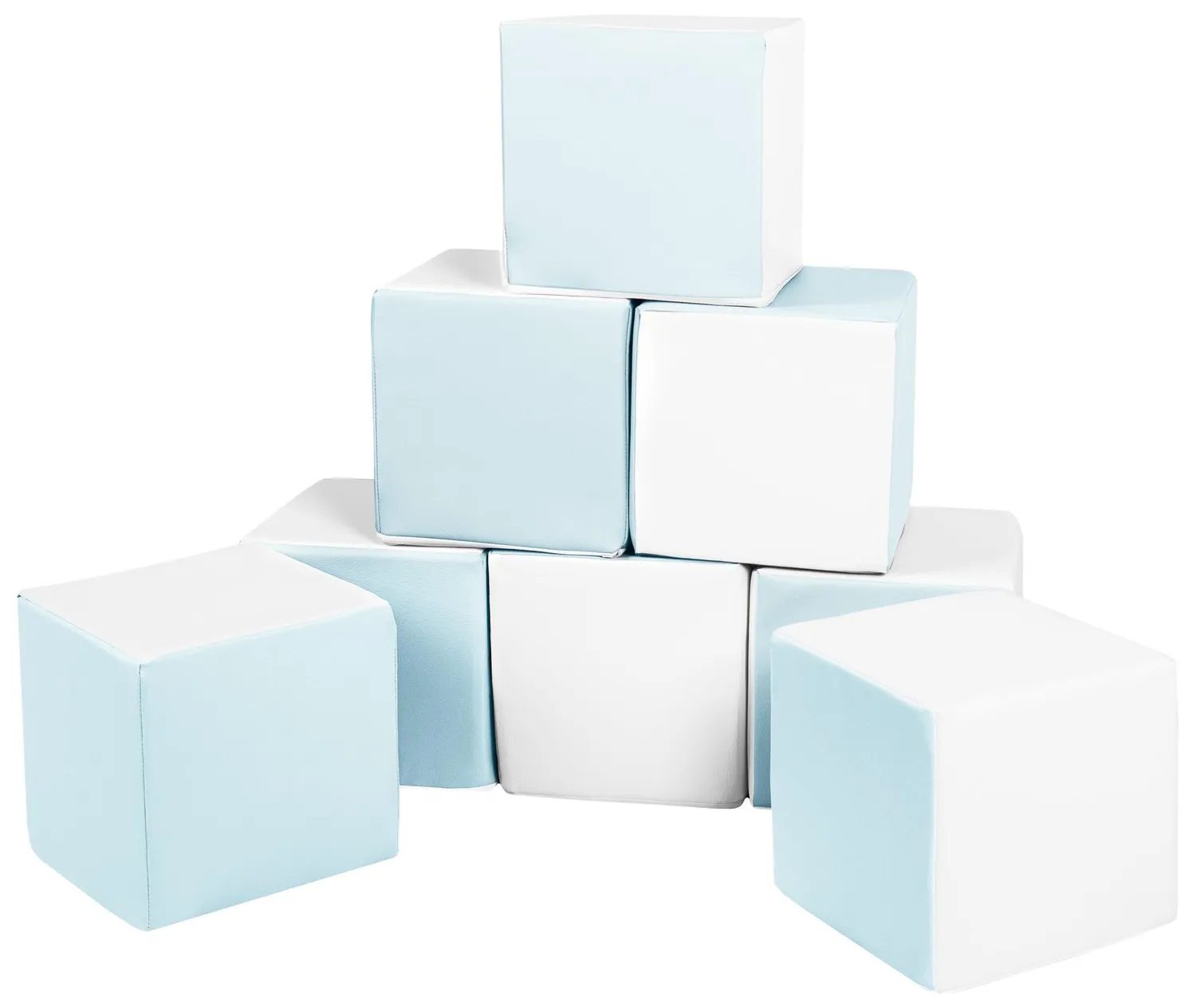 Velinda Cubes Lot de 8 Blocs Mousse Blanc Menthe Crèche