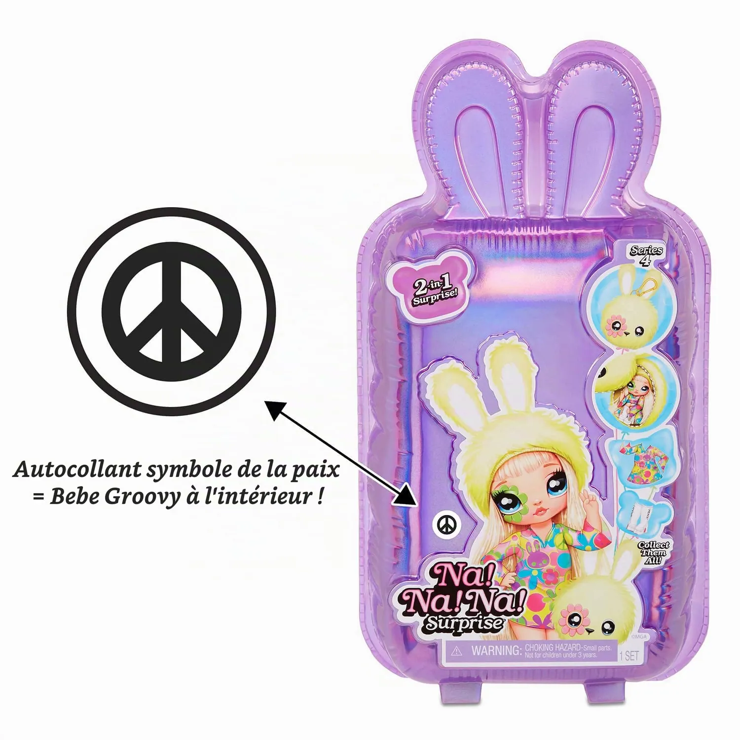Na Na Na Surprise Série 4 Bebe Groovy poupée sac
