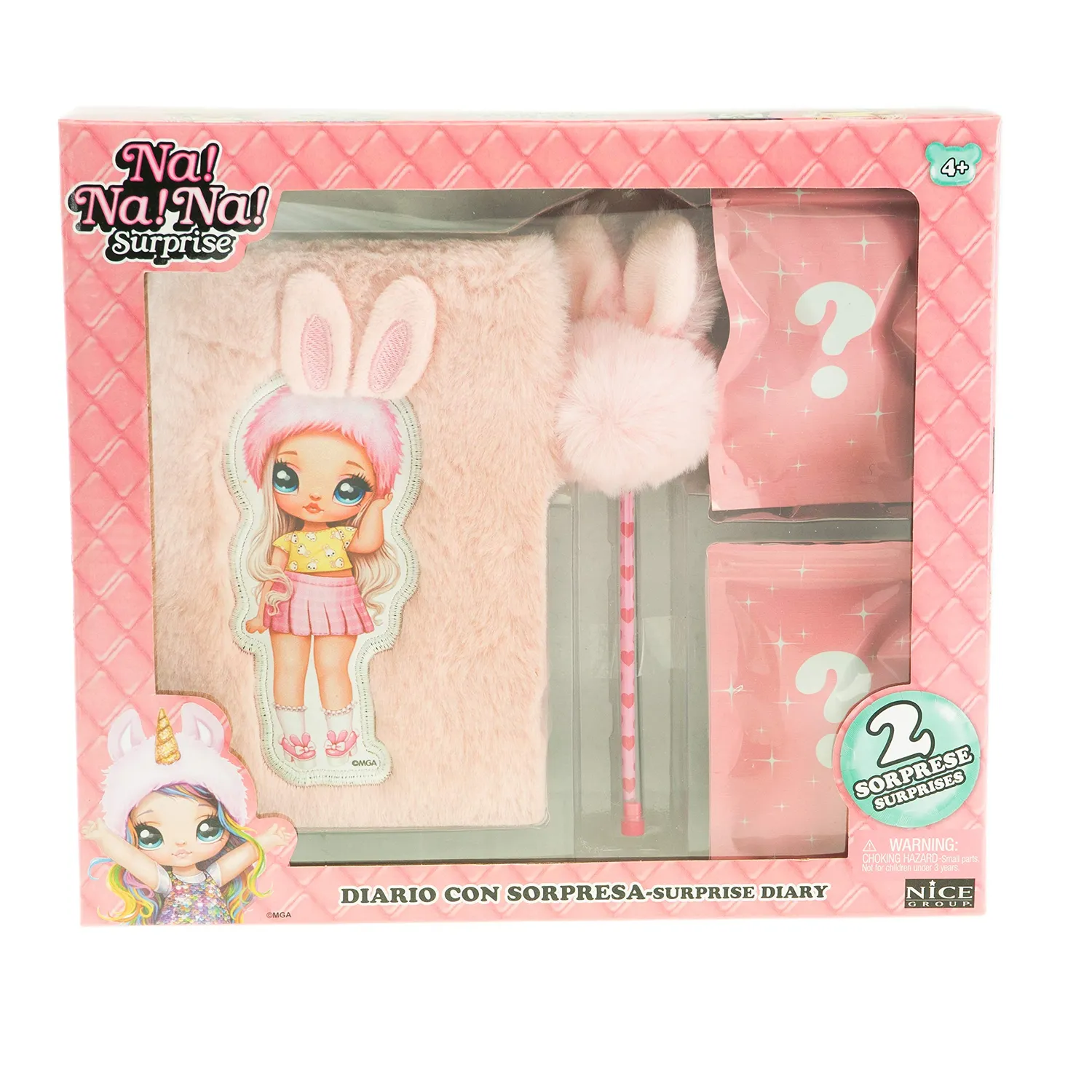 Na! Na! Na! Surprise Aubrey Heart journal peluche lapin 80 pages