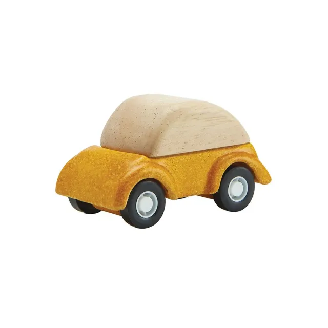 PlanToys Yellow Car petite voiture jaune bois dès 3 ans