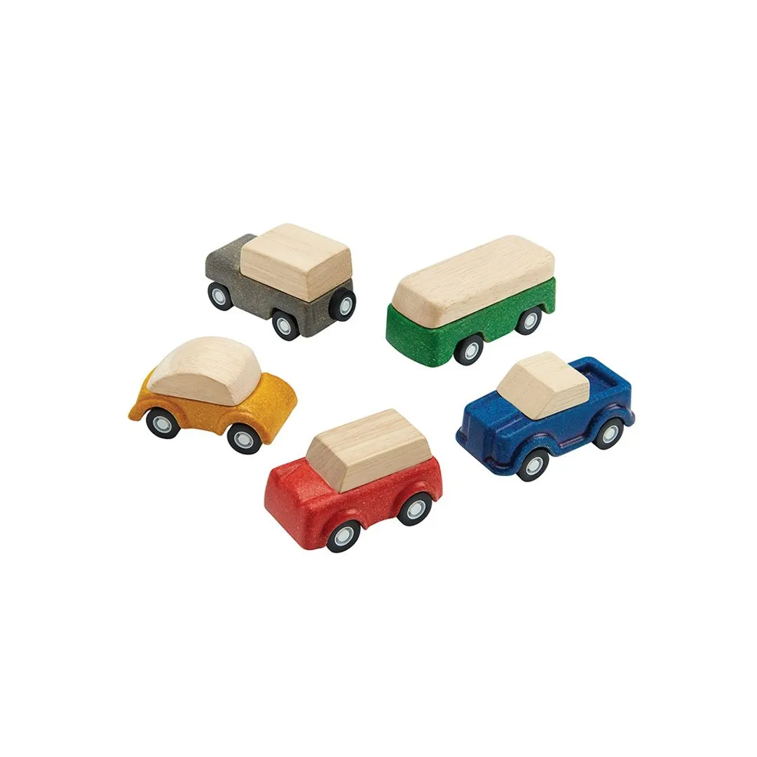 PlanToys PlanWorld set 5 voitures bois dès 3 ans