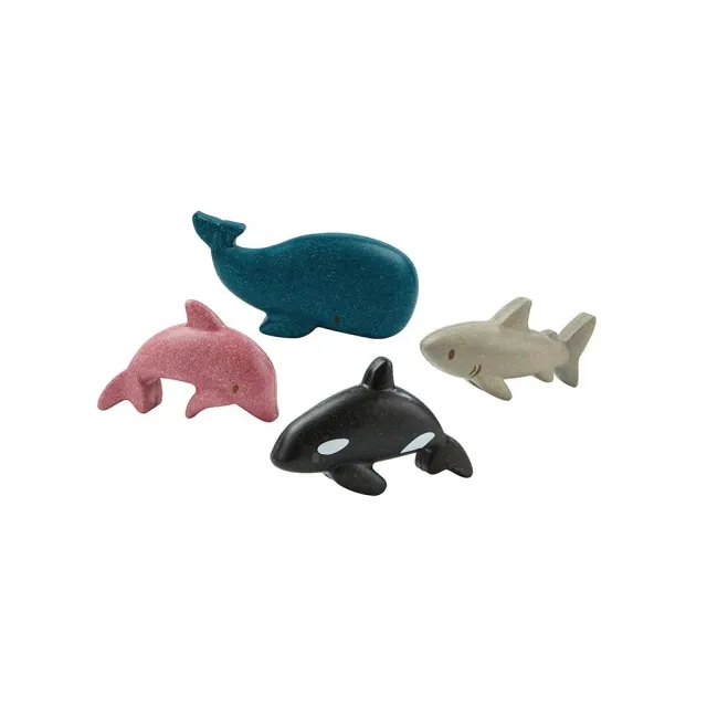 PlanToys Sea Life Set figurines marines bois 4 pièces