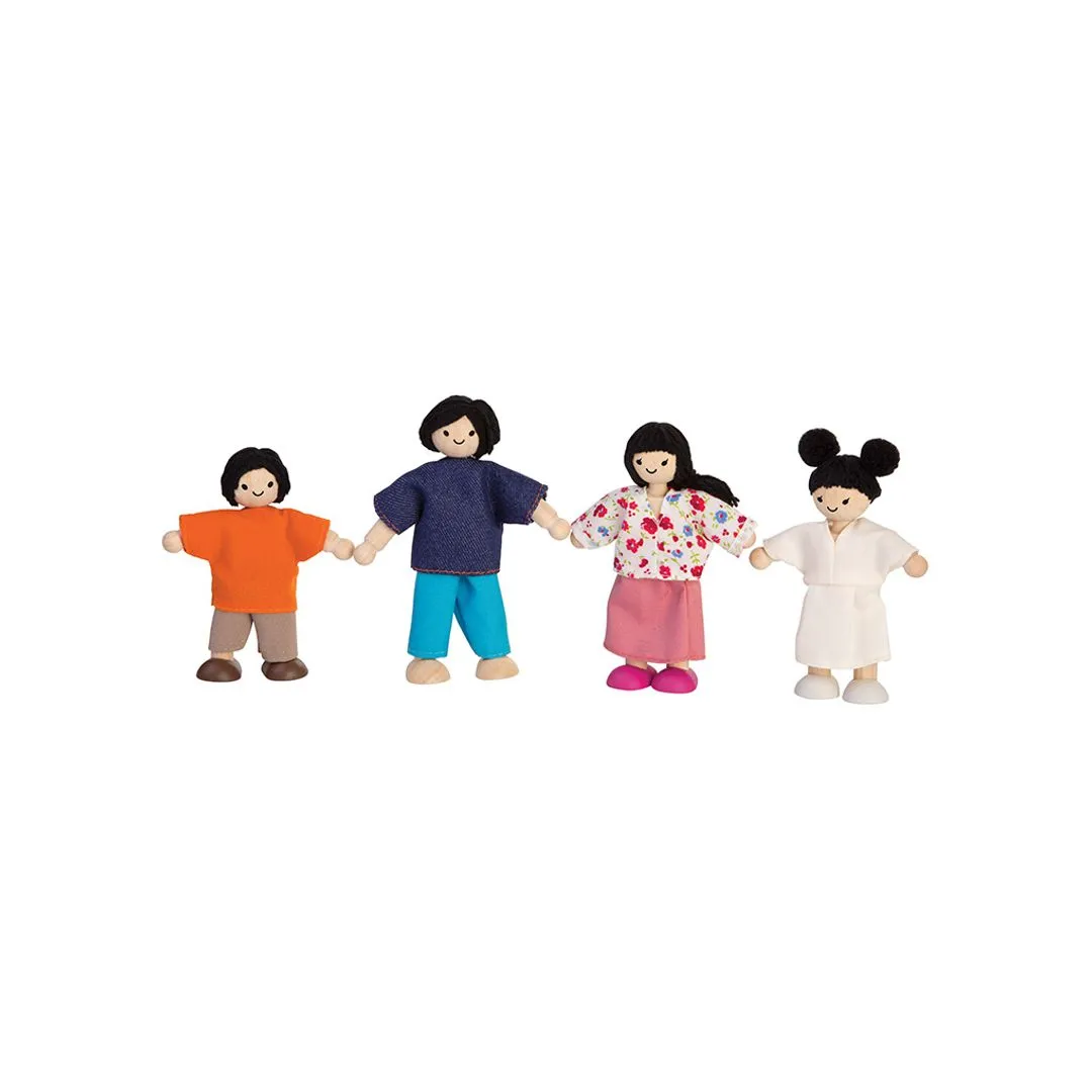 PlanToys Doll Family famille poupées bois peau claire