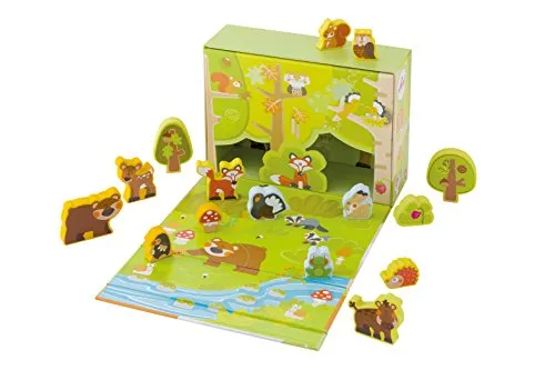 Trudi Sevi 82854 Play Case Forêt Bois 15 Figurines