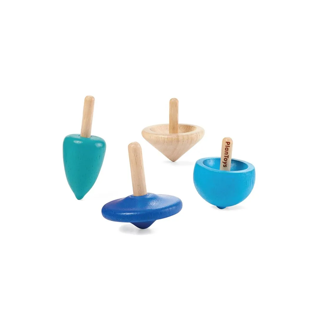 PlanToys PlanMini Spinning Tops toupies bois lot 4