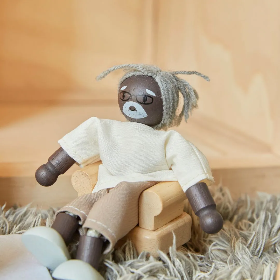 PlanToys Grand-père Figurine maison de poupée peau foncée