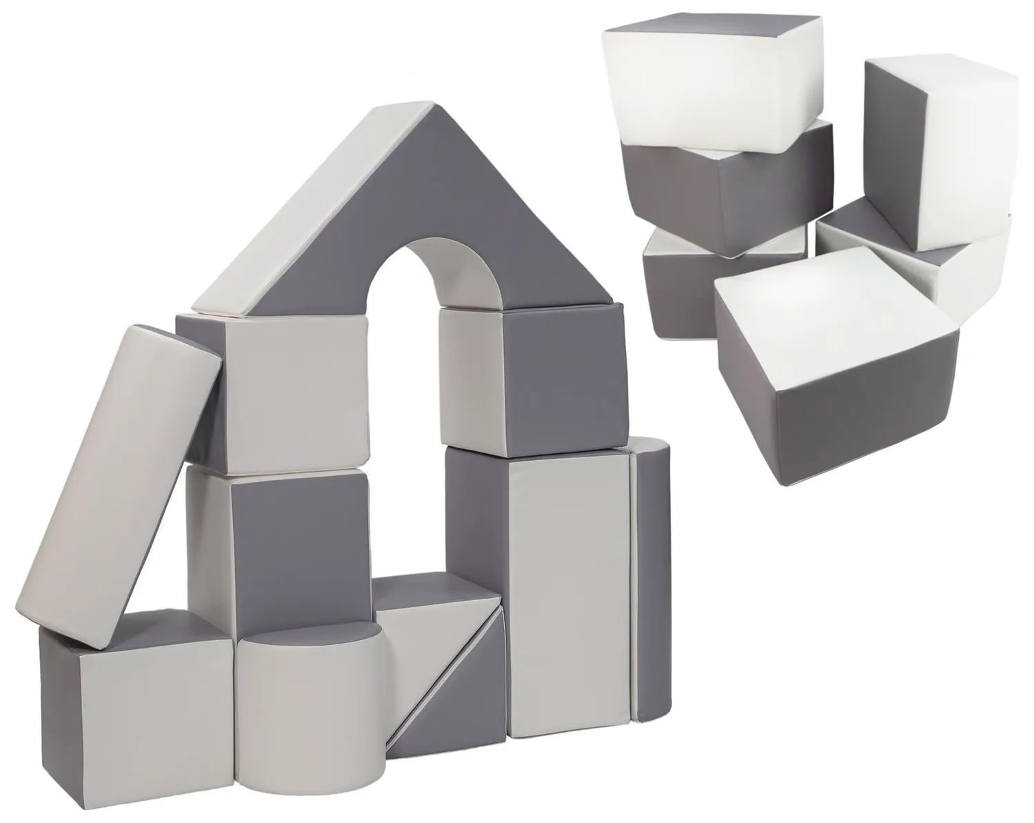 Velinda château 17 blocs en mousse blanc cappuccino