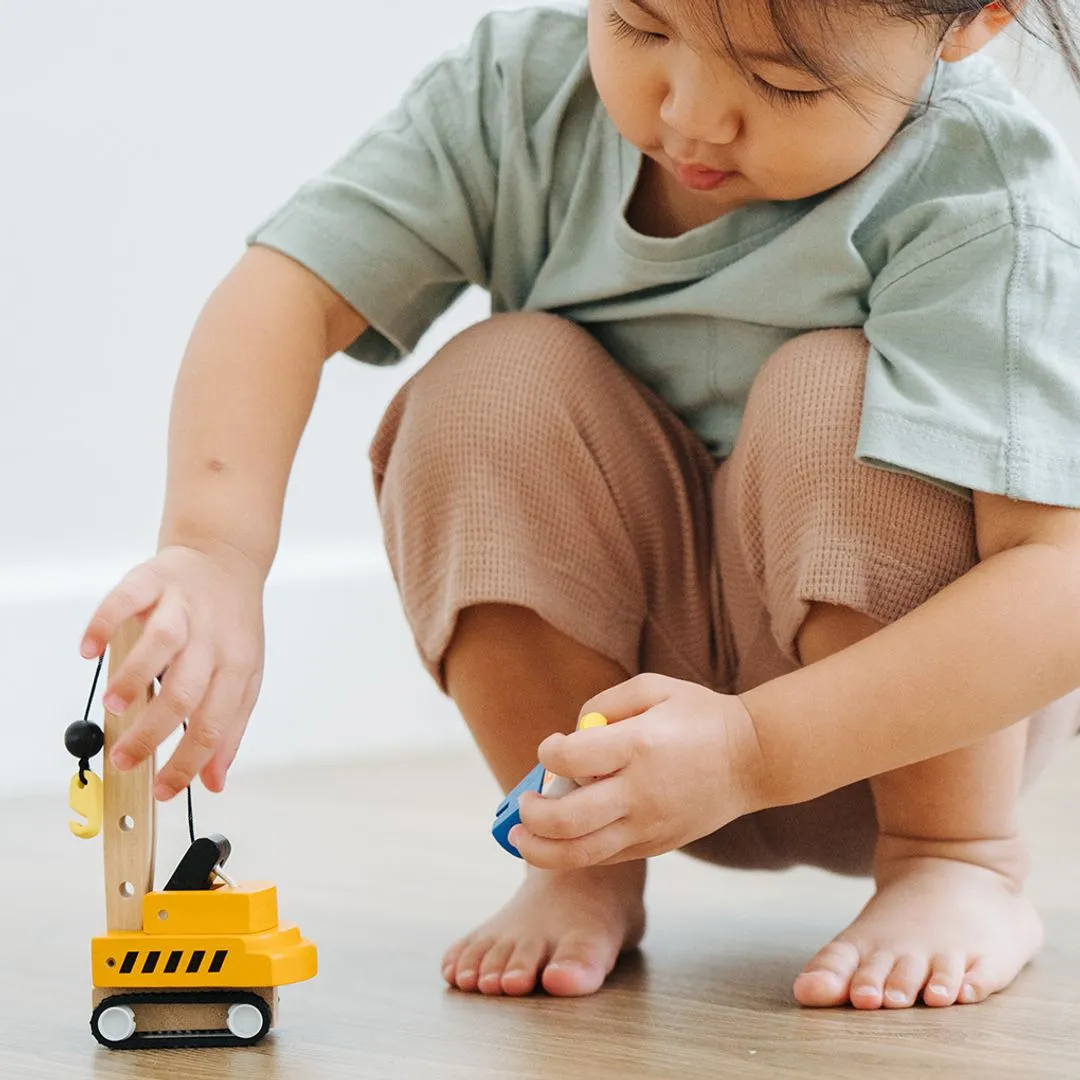 PlanToys Construction Vehicles véhicules chantier bois x3