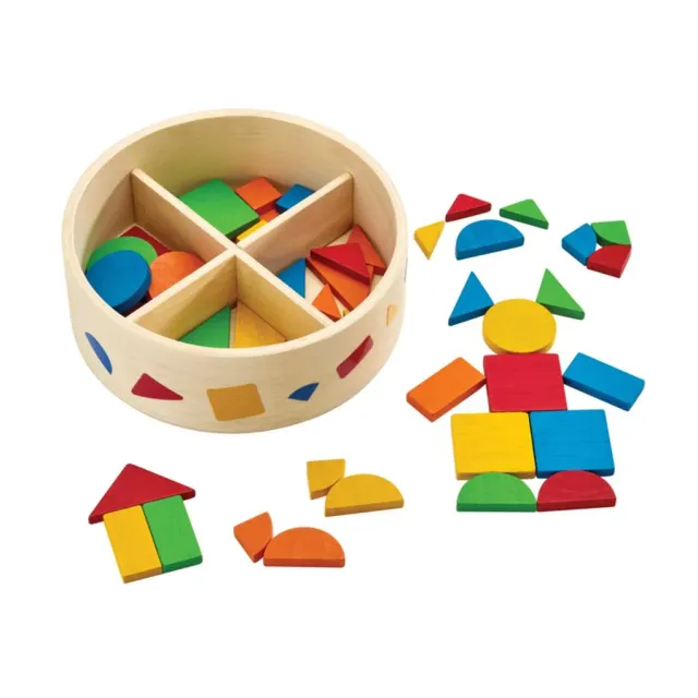 PlanToys Mosaic jeu de mosaïque bois 45 pièces couleurs