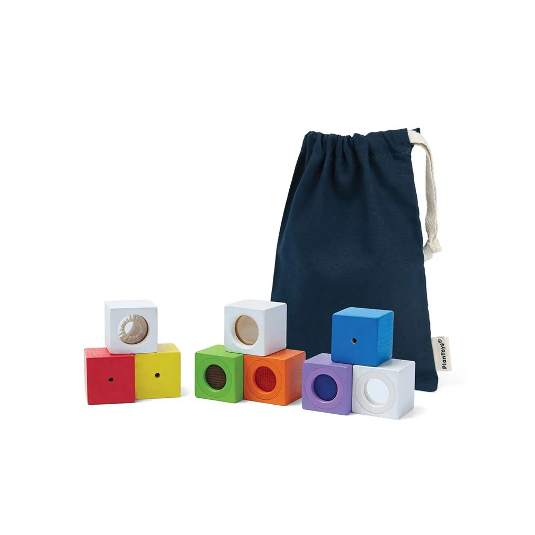 PlanToys Activity Blocks cubes sensoriels bois 12 mois