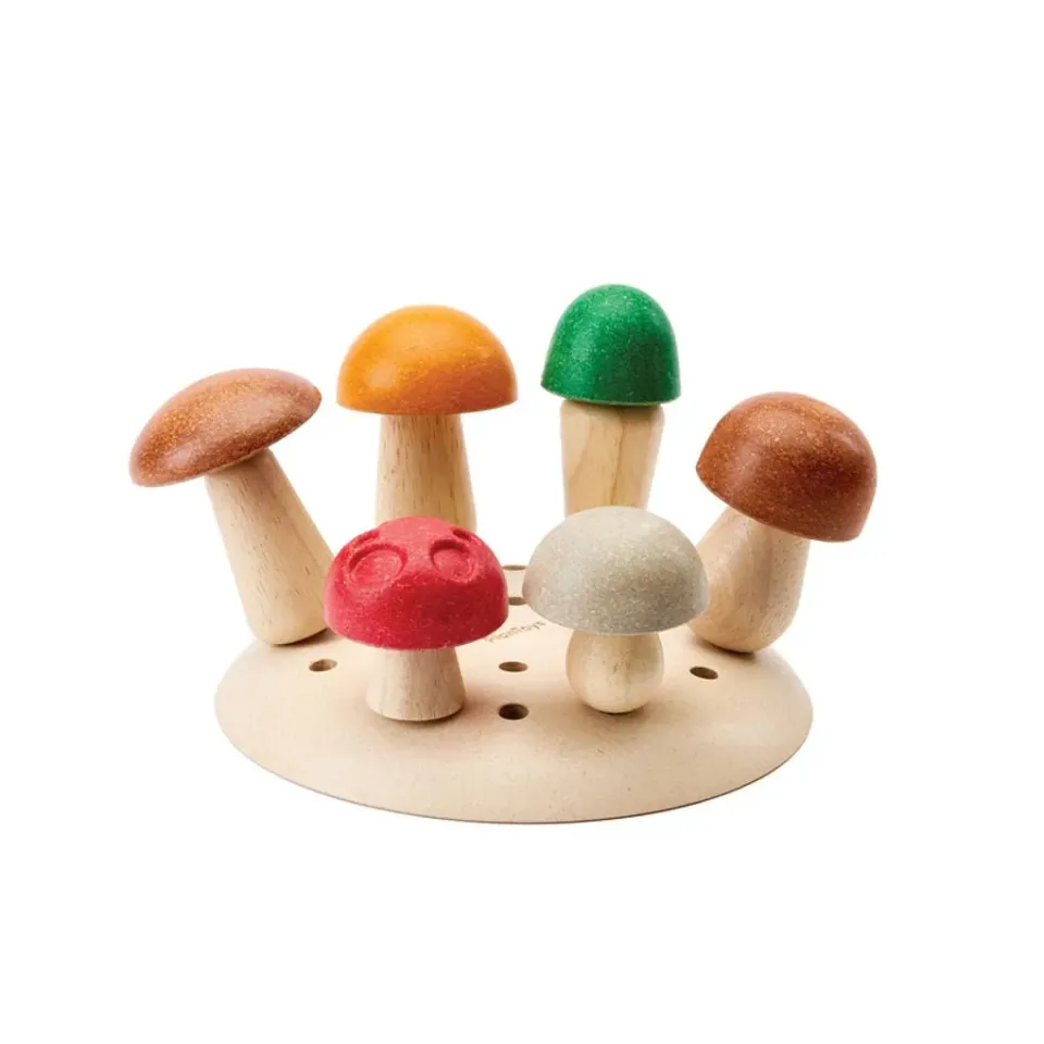 PlanToys Play & Pick Mushrooms jeu champignons bois