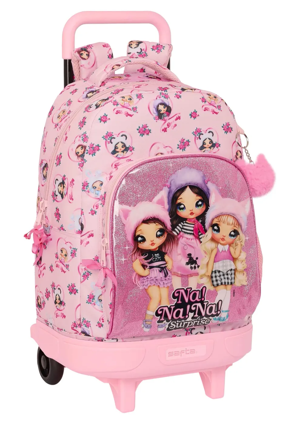 Na Na Na Surprise Fabulous sac à dos roulettes rose 45 cm