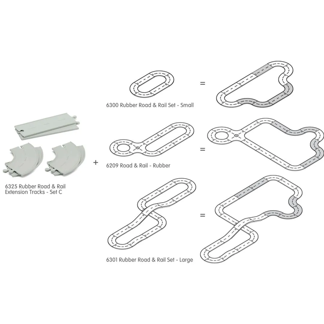 PlanToys Rubber Road Set C rails souples 6 pièces