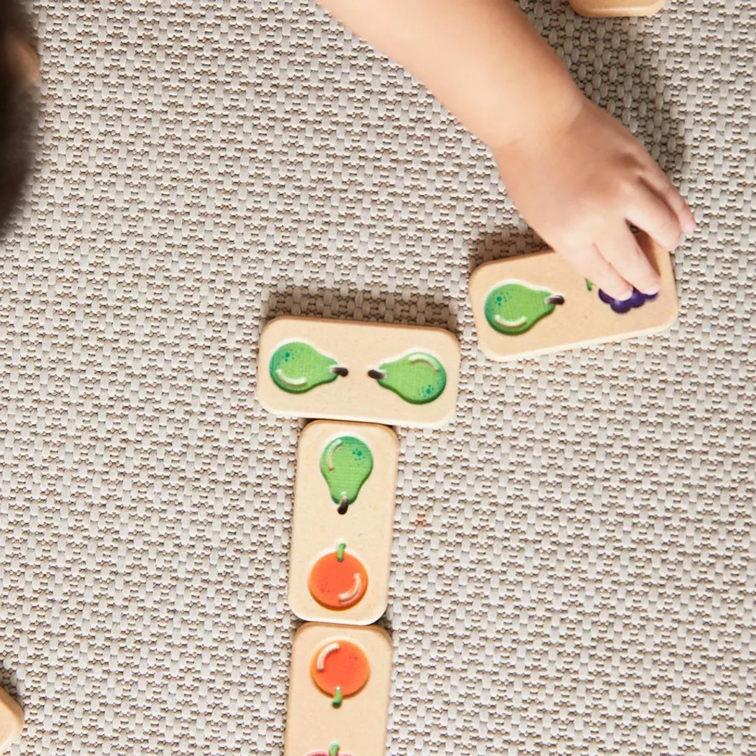 PlanToys Fruit Veggie Domino jeu dominos bois 28 pièces