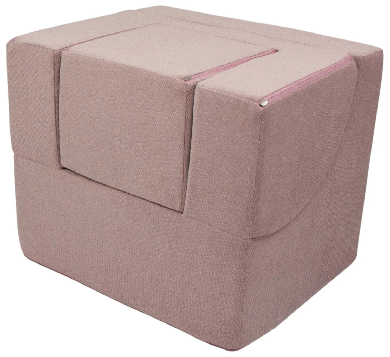 Velinda fauteuil enfant pliable pouf canapé rose clair