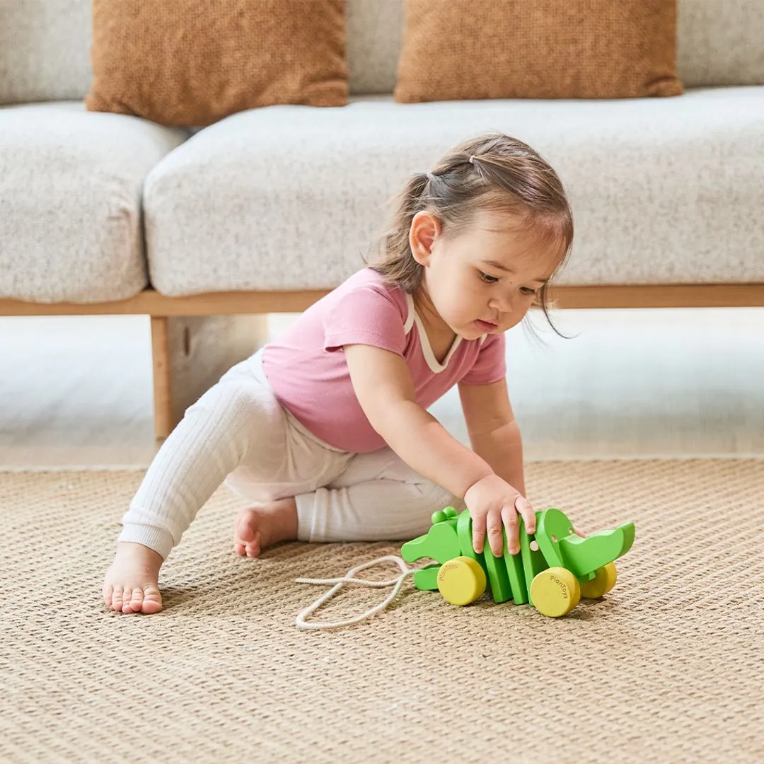 PlanToys Dancing Alligator jouet à tirer bois à traîner