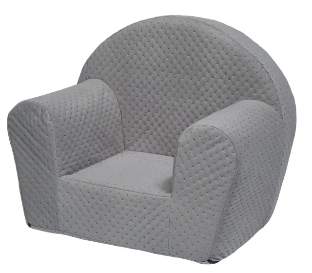 Velinda fauteuil piqué enfant gris 52 cm
