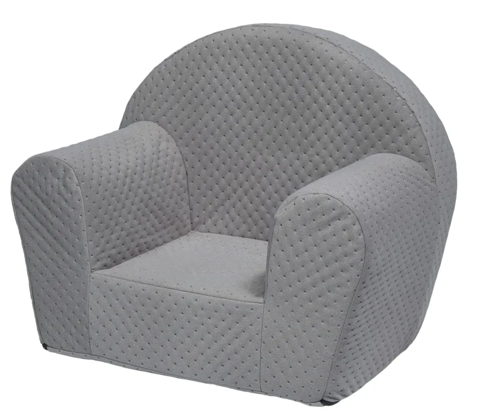 Velinda fauteuil piqué enfant gris 52 cm