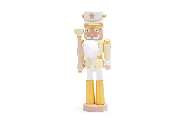 Sevi 83100 casse-noisette déco Noël bois blanc or