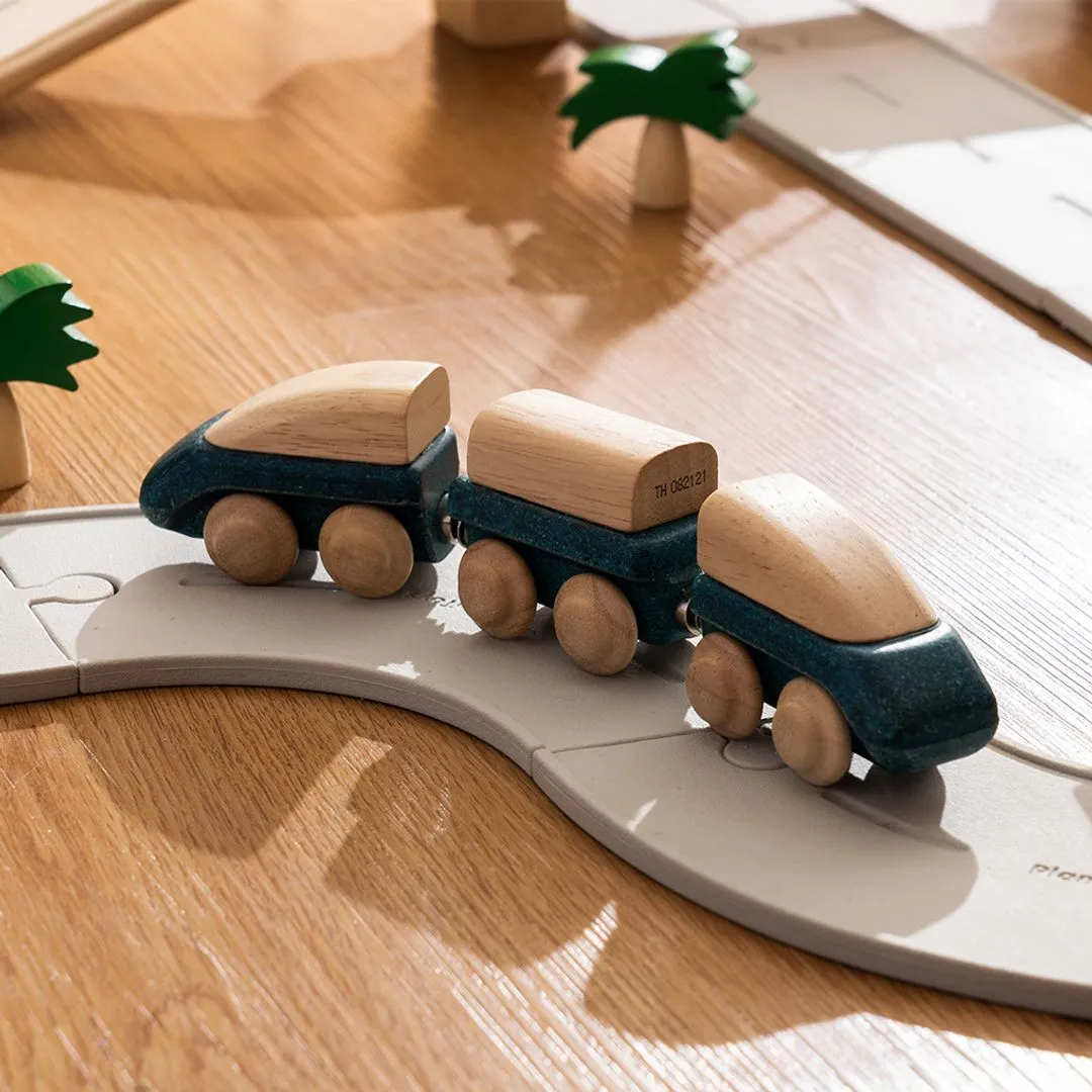 PlanToys Hybrid Train petit train magnétique 3 wagons bois