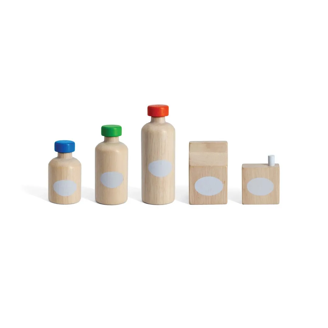 PlanToys Beverage Set dinette boissons en bois dès 2 ans