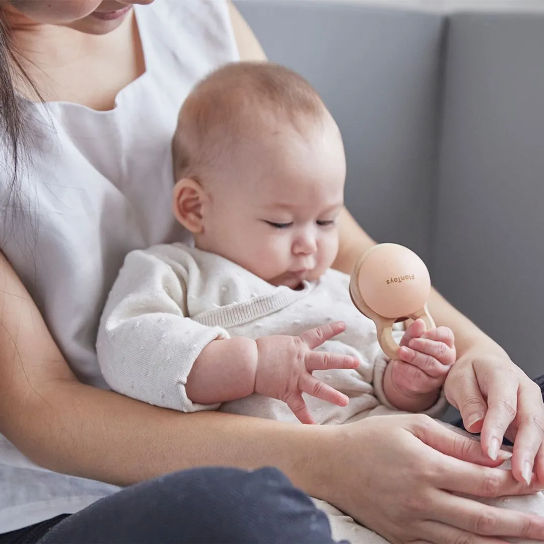PlanToys Shake N Clap hochet bébé bois anneau