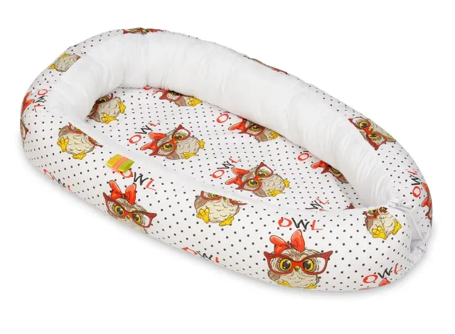 Velinda cocon bébé gigoteuse coton hiboux blanc