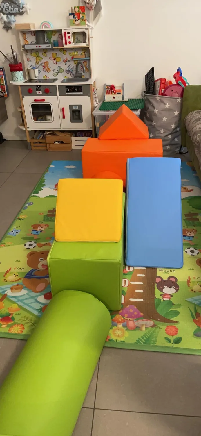 Velinda Blocs mousse 11 pièces pastel rose bleu jaune motricité