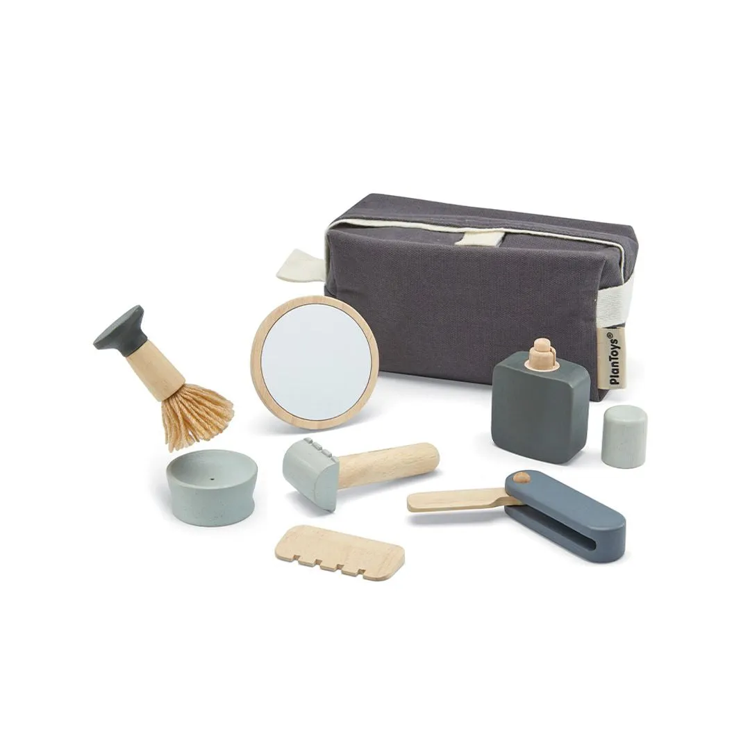 PlanToys Shave Set jouet rasage imitation bois 8 pièces