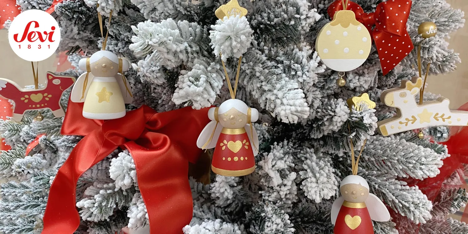 Sevi 83100 casse-noisette déco Noël bois blanc or