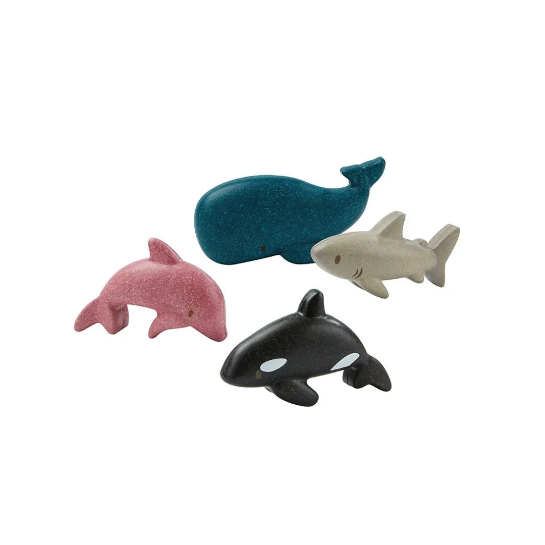 PlanToys Sea Life Set figurines marines bois 4 pièces