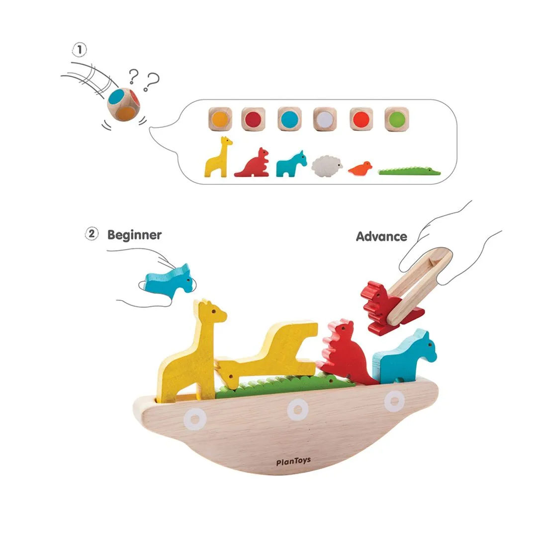 PlanToys Balancing Boat jeu d'équilibre bois