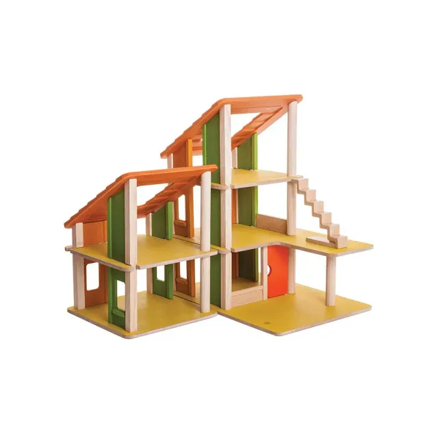PlanToys Chalet maison poupée bois sans meubles