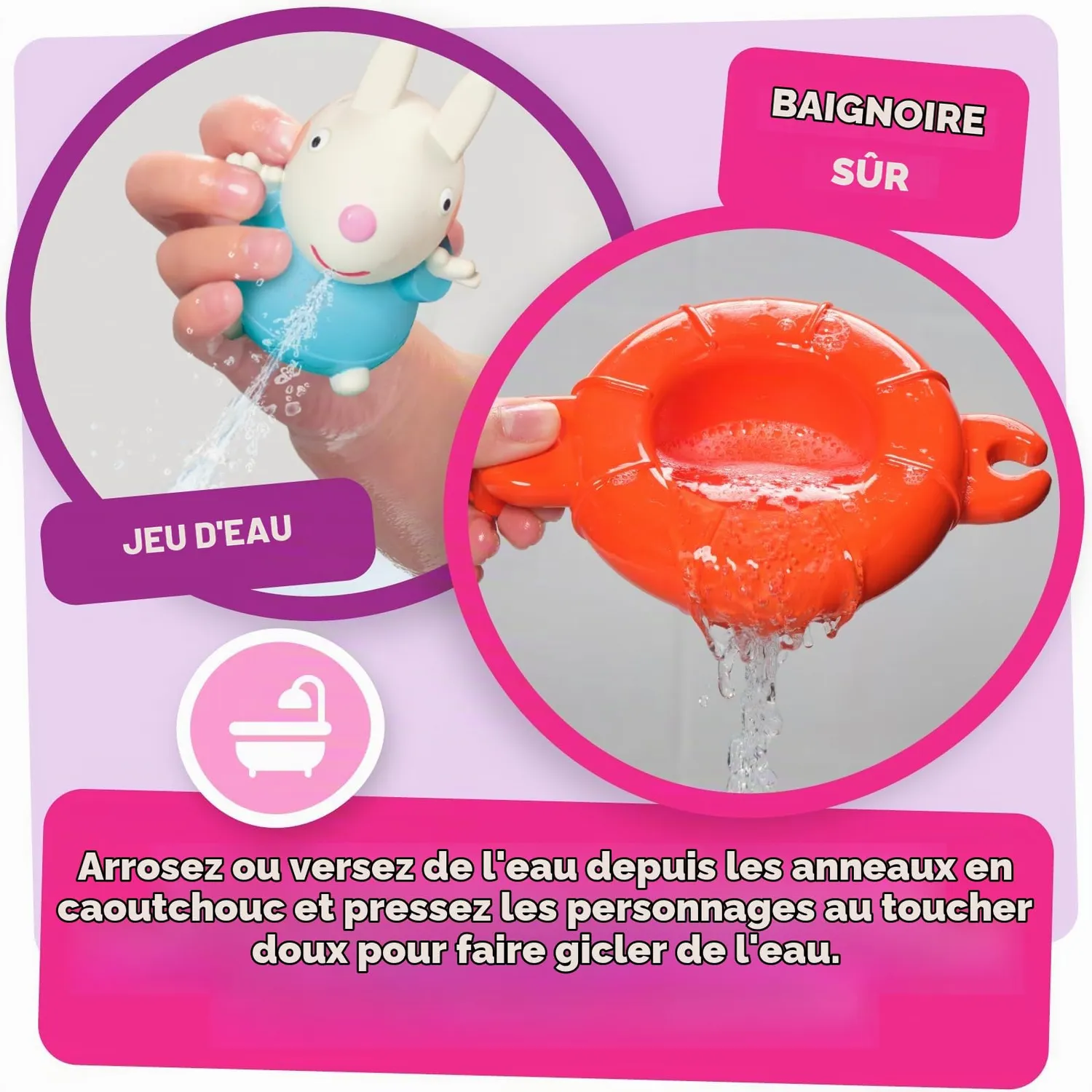 Tomy Toomies Pool Party Peppa jouet de bain 5 figurines