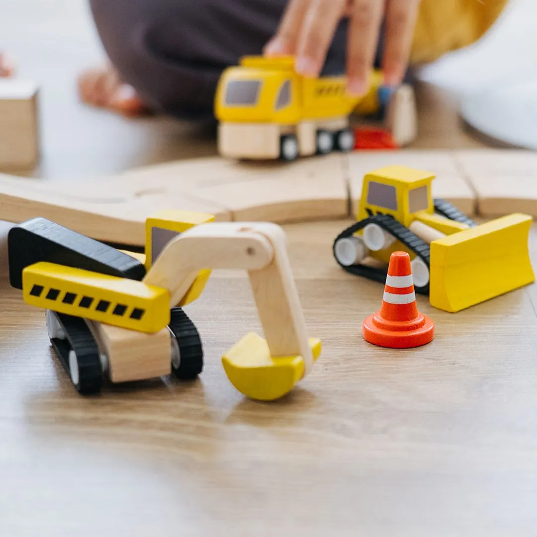 PlanToys Road Construction véhicules chantier bois