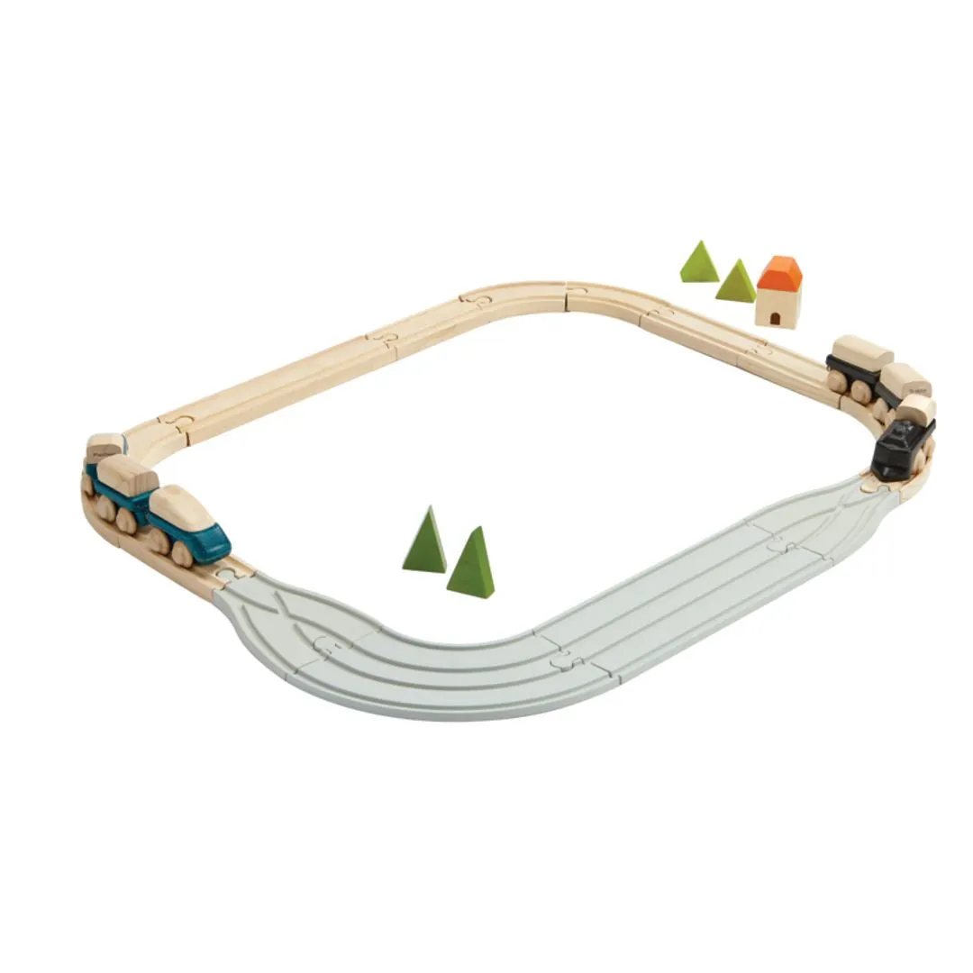 PlanToys Rubber Road & Rail adaptateurs circuit train 2 pièces