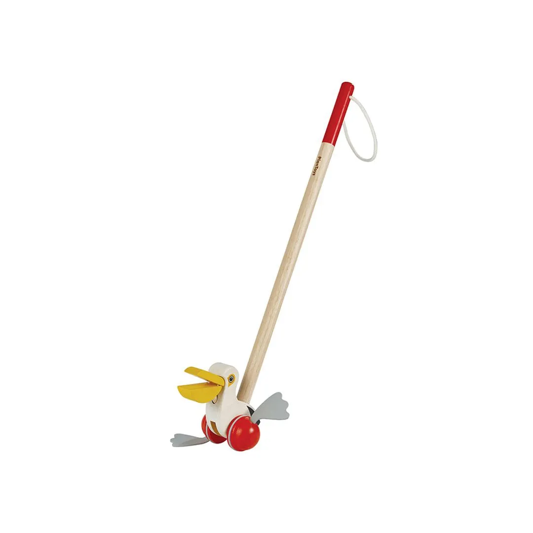 PlanToys Push-Along Pelican jouet à pousser dès 12 mois