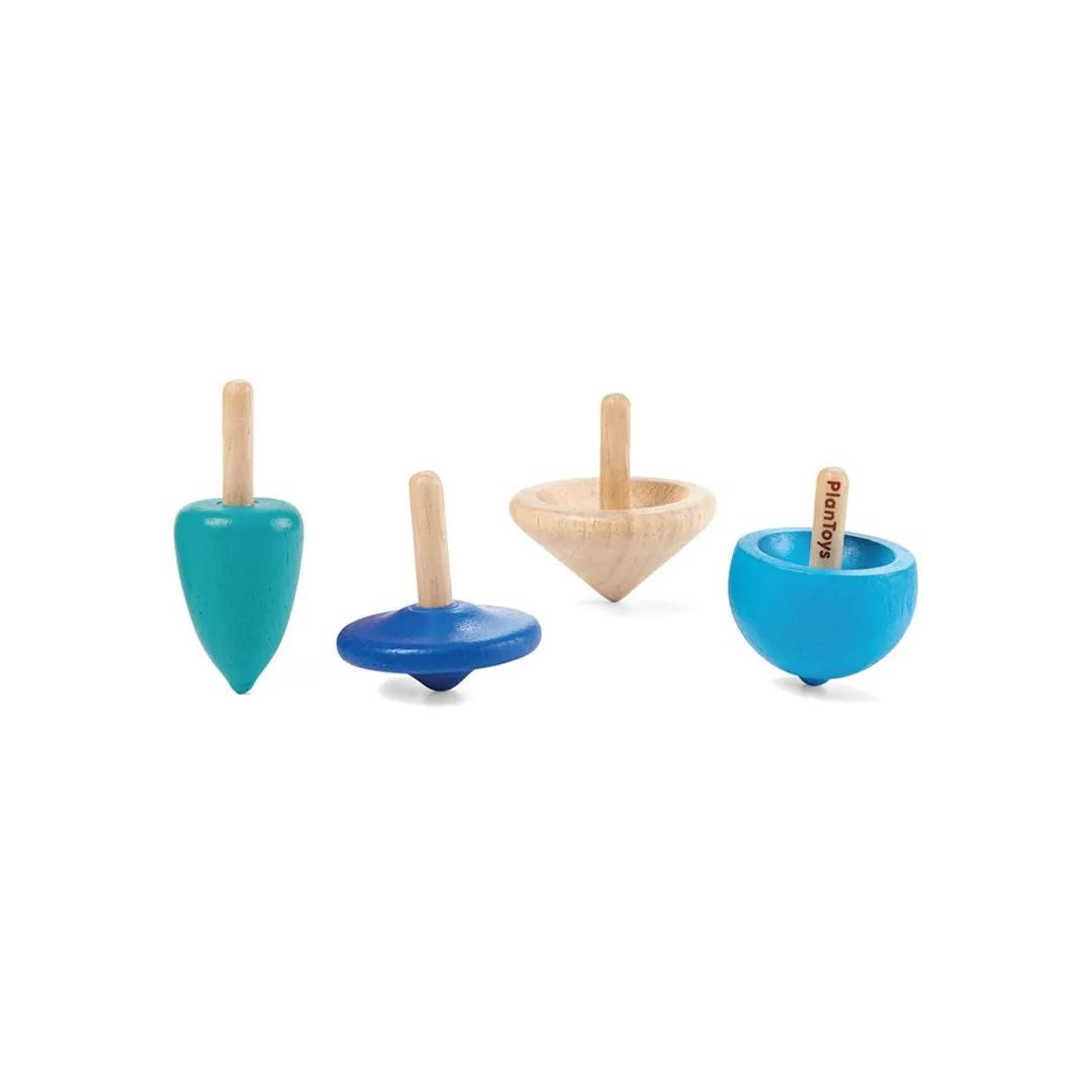 PlanToys PlanMini Spinning Tops toupies bois lot 4