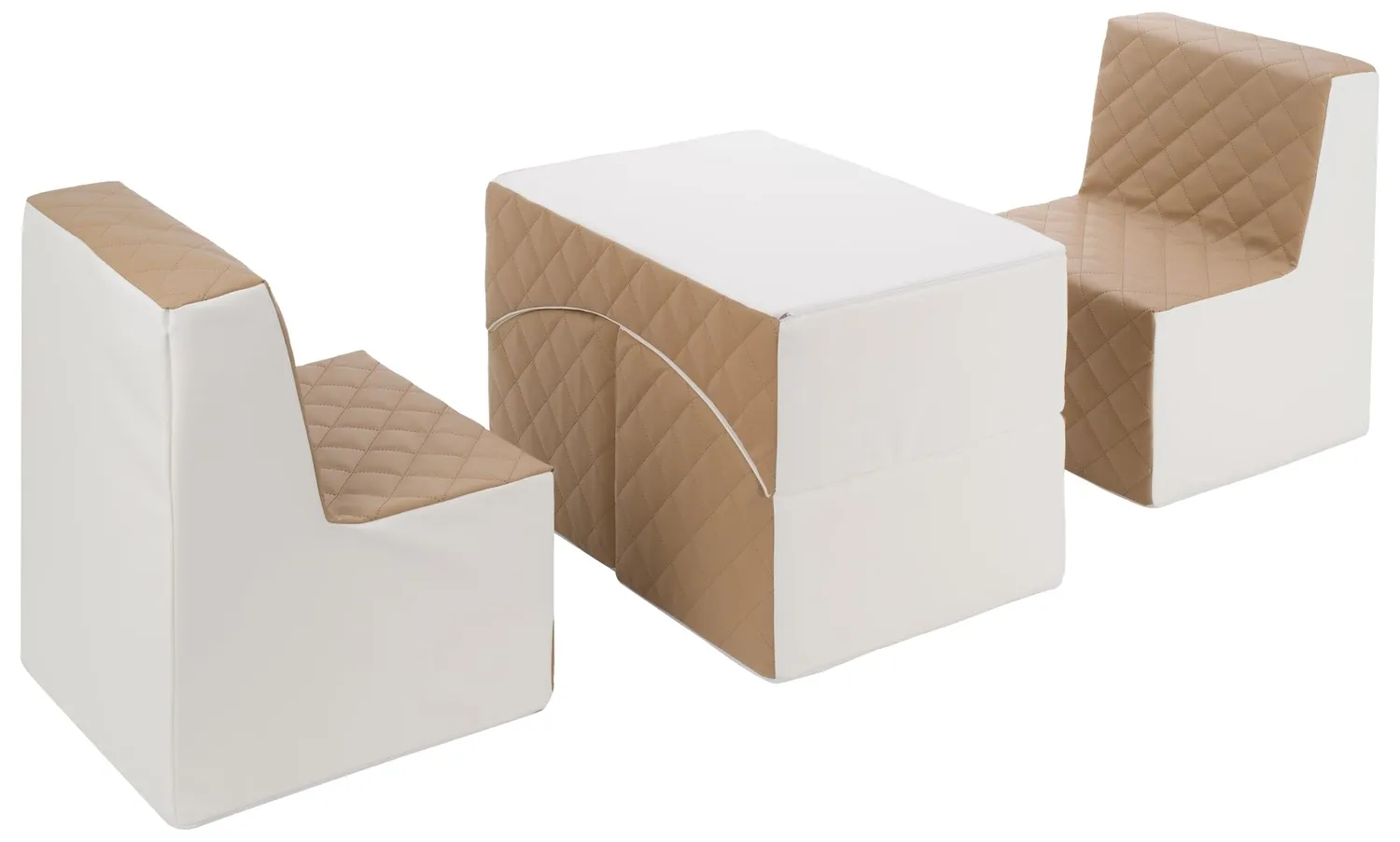 Velinda Repos 2 fauteuils + pouf enfant blanc violet