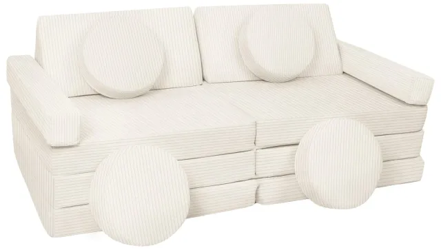 Velinda Canapé Modulaire Voiture Volant Mousse Crème 15 Blocs