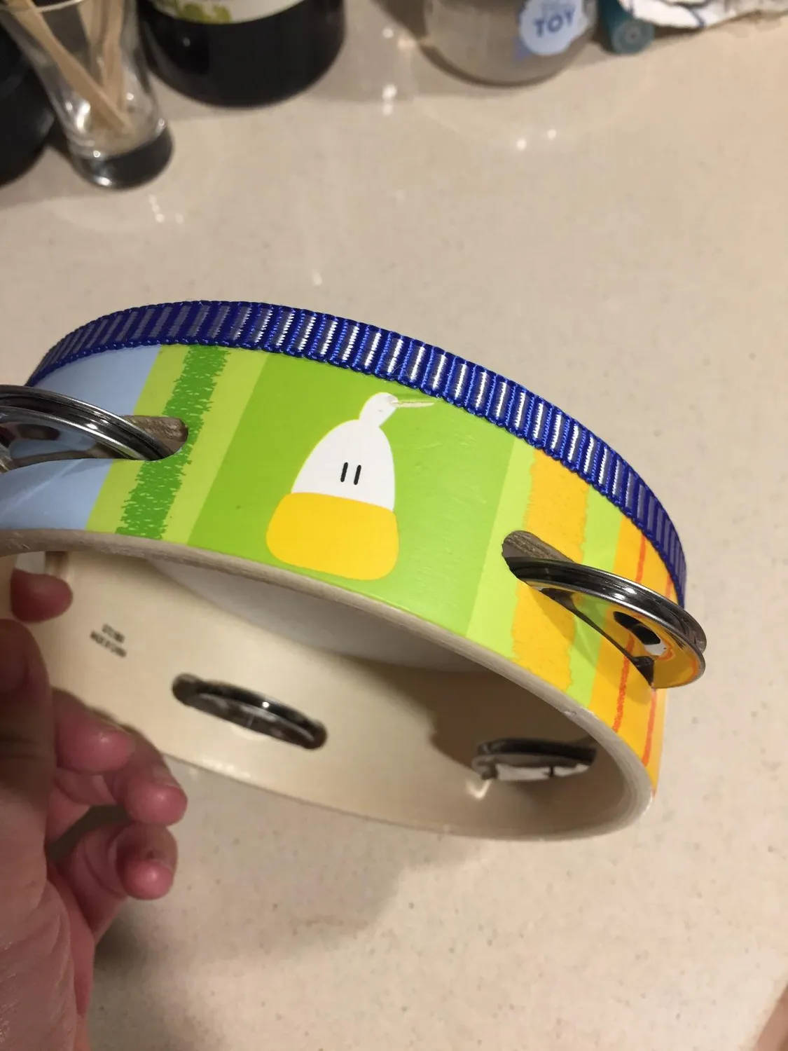 Sevi tambourin en bois enfant 18 cm