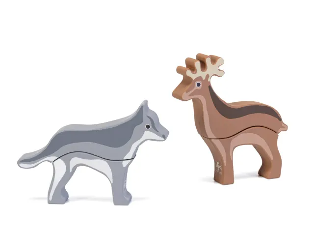 Sevi Nature 87865 jeu en bois mix & match loup-cerf