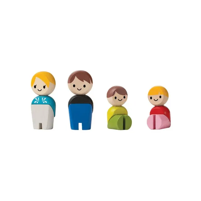PlanToys Family famille poupées peau claire bois dès 3 ans
