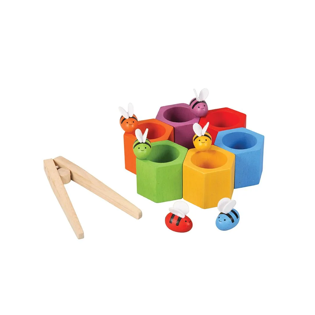 PlanToys Beehives jeu abeilles pince 6 ruches dès 3 ans