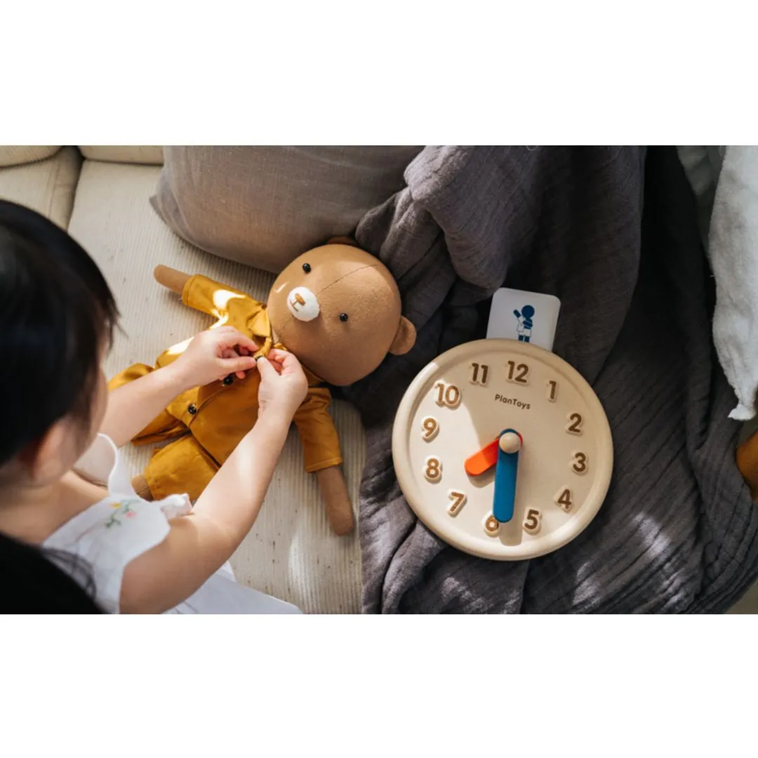 PlanToys Activity Clock horloge éducative bois 3 ans