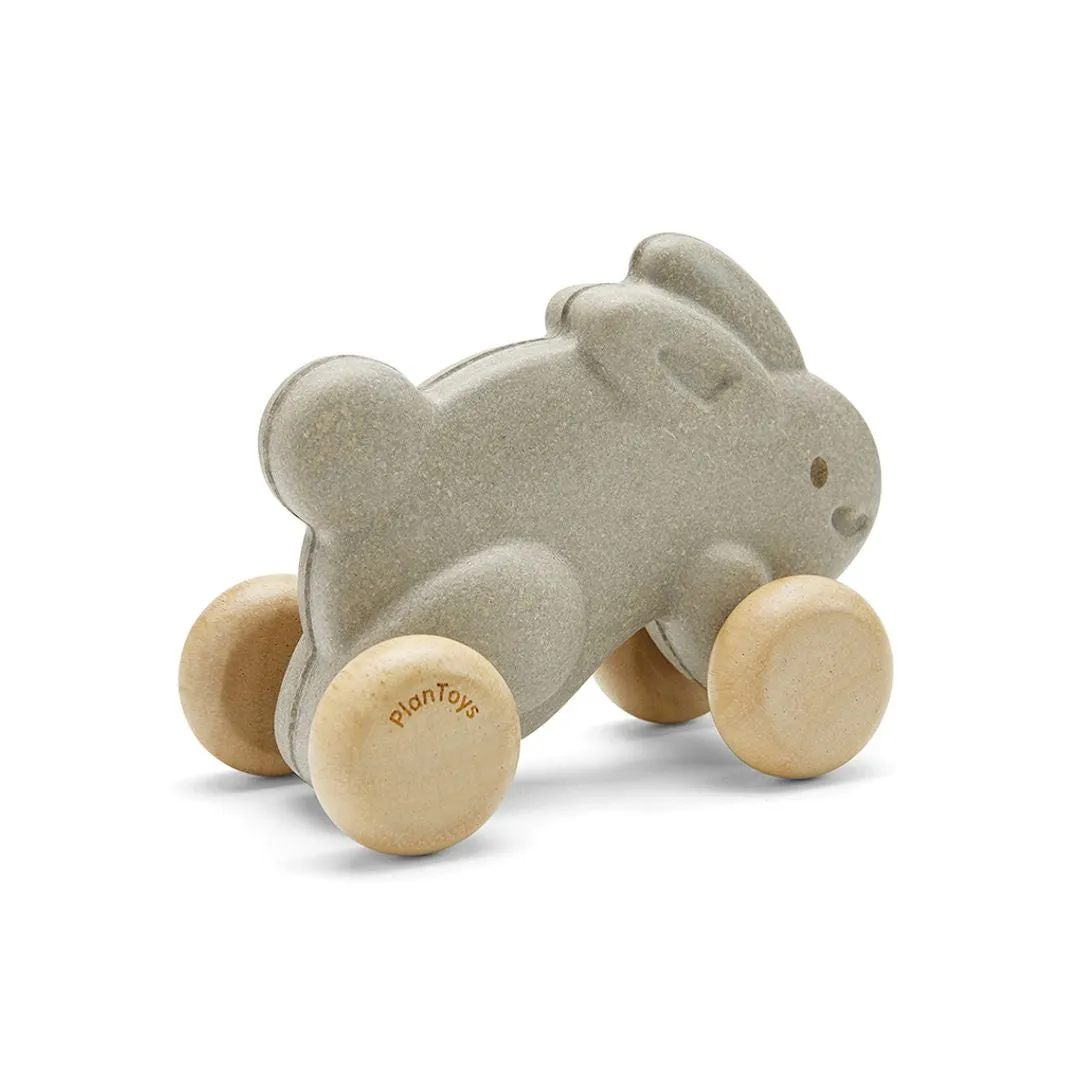 PlanToys Push Along Bunny Grey lapin à pousser