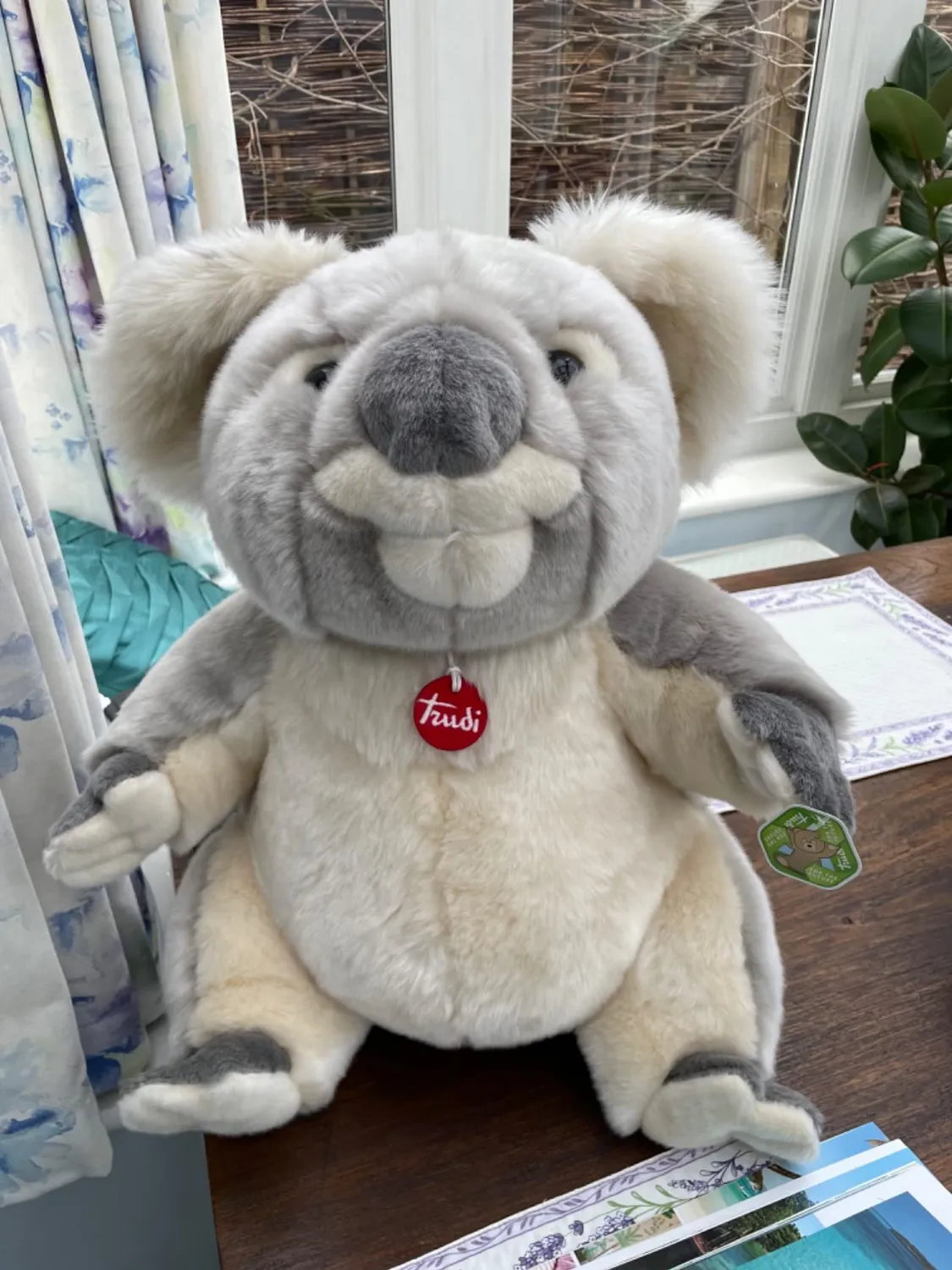 Trudi Leonardo lion blanc peluche 44 cm
