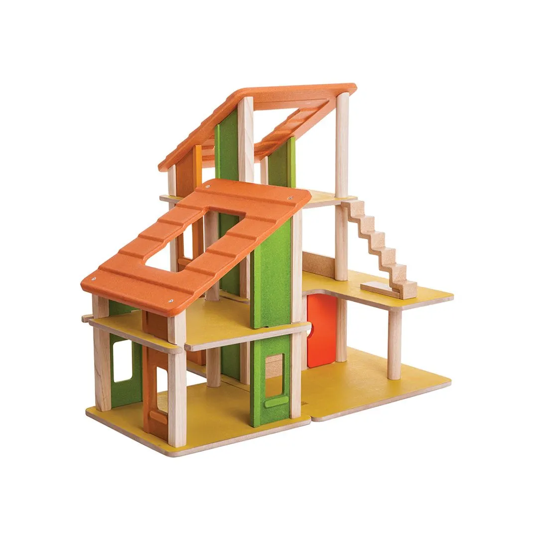 PlanToys Chalet maison poupée bois sans meubles
