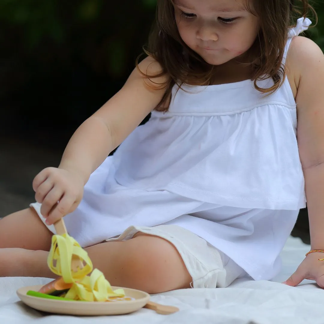 PlanToys Pasta dinette pâtes bois saumon dès 2 ans